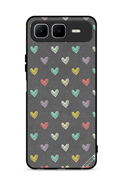 Covernex غطاء حماية لهاتف إنفينيكس سمارت 10 بلس بنقشة قلوب صغيرة