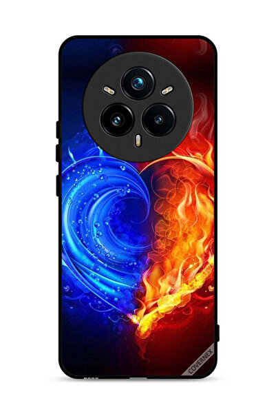 Covernex غطاء حماية لهاتف Realme 14 Pro Plus 5G بخلفية قلب النار والماء