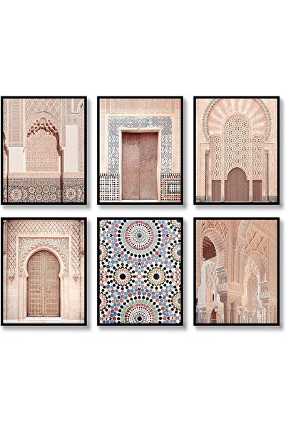 Today Idea مجموعة من الفن المعماري المغربي من Today Idea - 6 ملصقات قماشية عت...