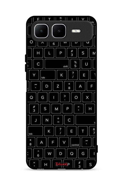 Tolwak غطاء حماية لهاتف Infinix Smart 10 Plus بنمط مفاتيح لوحة المفاتيح العشوائية