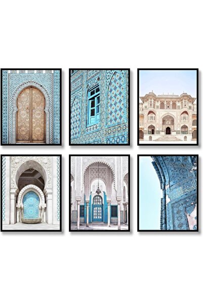 Today Idea مجموعة من 6 ملصقات فنية معمارية مغربية