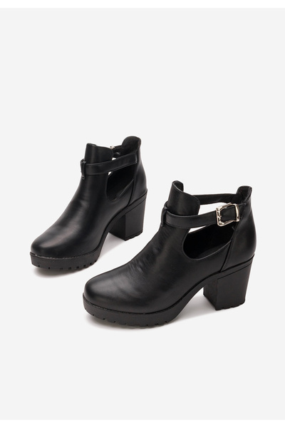 B T Shoes Γυναικεία μποτάκια Nomaria V2 Μαύρα