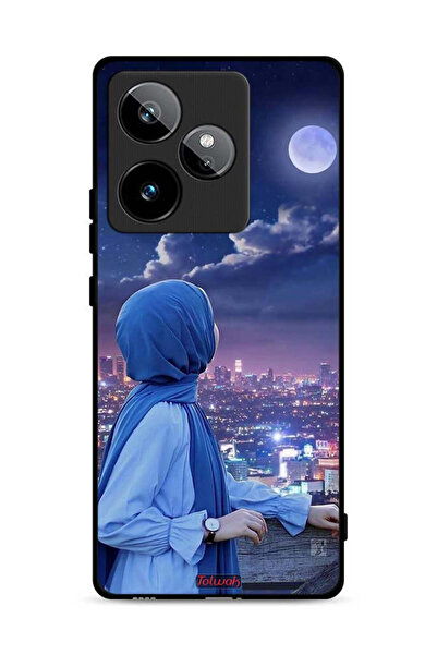 Tolwak غطاء حماية لهاتف Realme GT 7T 5G بطبعة فتاة محجبة تنظر إلى القمر