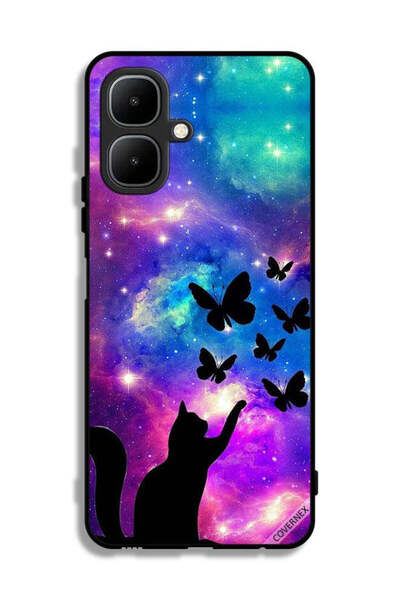 Covernex غطاء حماية لهاتف إنفينيكس سمارت 10 بنقشة قطة وفراشات