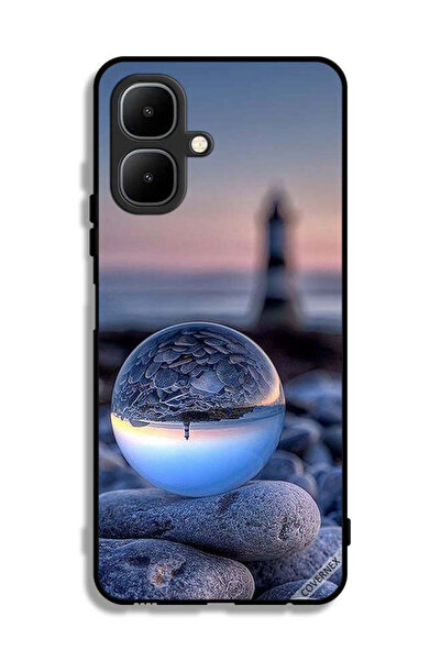 Covernex غطاء حماية لهاتف تكنو بوب 10، تصوير رائع للطبيعة في زجاج دائري