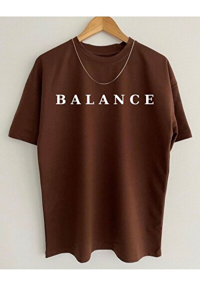 Flood Of Style Ανδρικό καφέ Balance με τύπωμα oversized