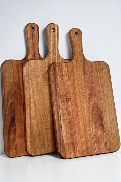 OK Wood Set of 3 Premium Natural Wooden Cutting and Presentation Boards with ...