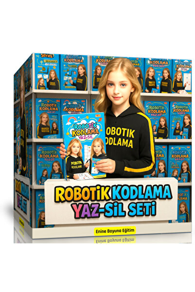 Enine Boyuna Eğitim Robotik Kodlama YAZ-SİL Seti 4-10 Yaş (Üç Kitap – Üç Seviye)