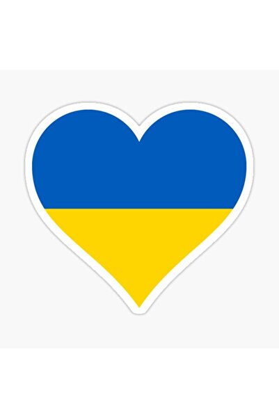 TSC ملصق علم القلب الأوكراني الأوكراني مقاس 18 سم