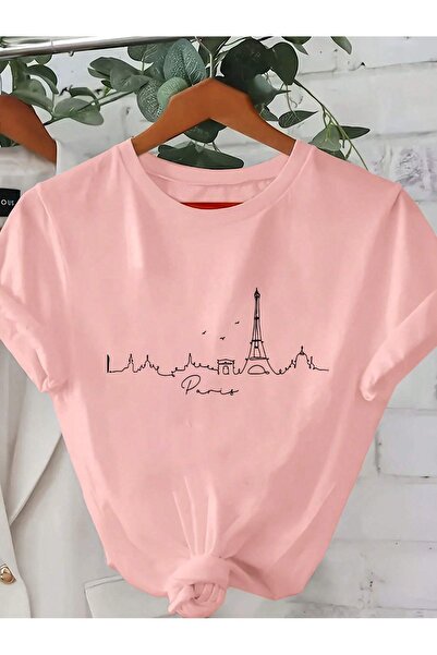 Flood Of Style Dungi roz pentru femei Paris cu imprimeu supradimensionat