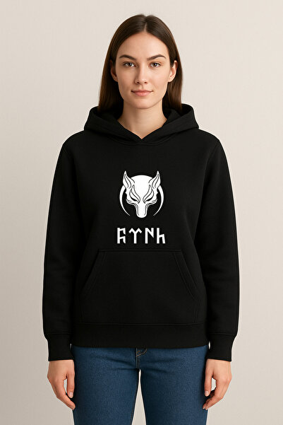 MODA سويت شيرت بقلنسوة مطبوع من AYNH (خيطين)