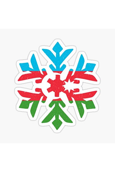 TSC ملصق سيارة على شكل ندفة ثلج شتوية بعلم أذربيجان مقاس 18 سم