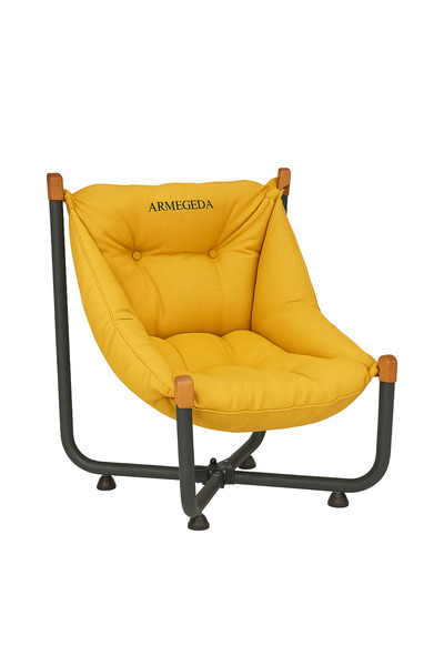 Armegeda Sarı Alüminyum Minderli Sandalye Katlanabilir, Dayanıklı, Rahat, Bah...