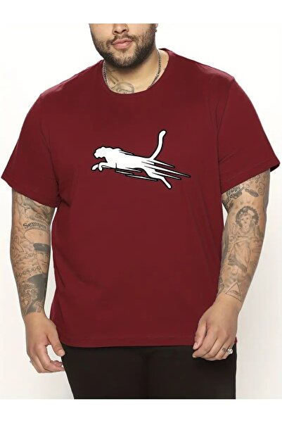 Flood Of Style Bărbați Burgundy Leopard cu imprimeu supradimensionat