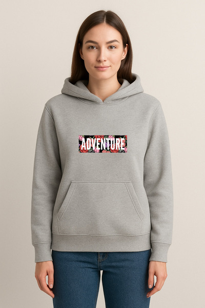 MODA سويت شيرت بقلنسوة مطبوع عليه "أدندر" (خيطين)