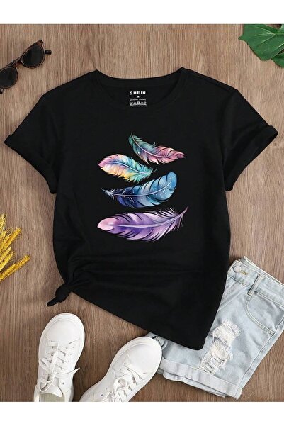 Flood Of Style Pene de noroc neagră pentru femei cu imprimeu supradimensionat