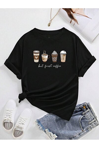 Flood Of Style Γυναικείο Μαύρο Καφέ με τύπωμα oversized