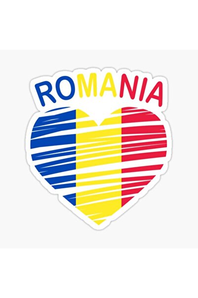 TSC Romania Rumen Decal Car Heart Sticker Label 19cm