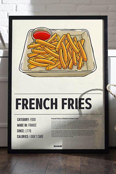 Duvarda Αφίσα με ξύλινο πλαίσιο για τηγανητές πατάτες, διακοσμητικός πίνακας ...