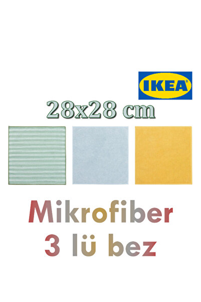 IKEA PEPPRIG çok renkli 28x28 cm mikrofiber bezi 3 parça