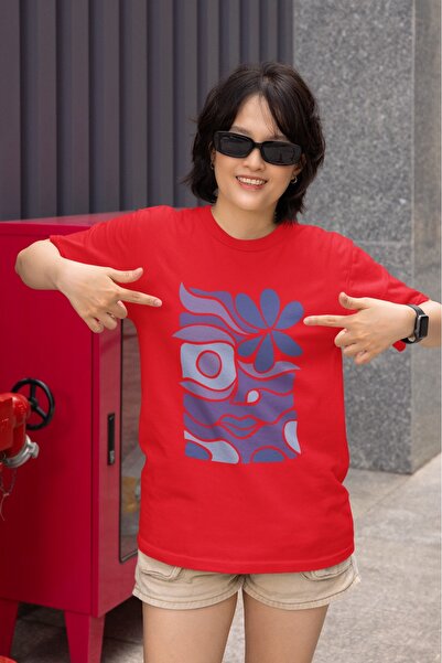 ArtYus تي شيرت بناتي/نسائي بطباعة نقل أرجوانية اللون، برقبة دائرية وأكمام قصيرة