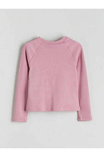 LC Waikiki Pink Crew Neck Girl's T-Shirt