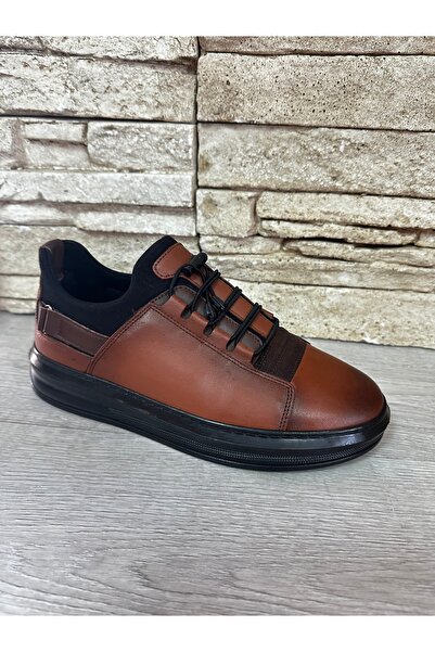 Cyber Khaki Leather, Stretch, Smart Lace, Poly Light Sole Men's Sports Shoes