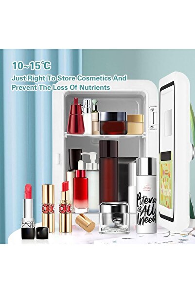 MOTIM Mini Fridge, 4 Liter/6 Can Portable Cooler Travel Compact Refrigerator, AC/DC Personal Fridge