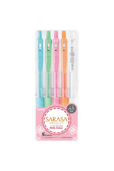 Zebra Set Of 5 Milk Colors Gel Pen