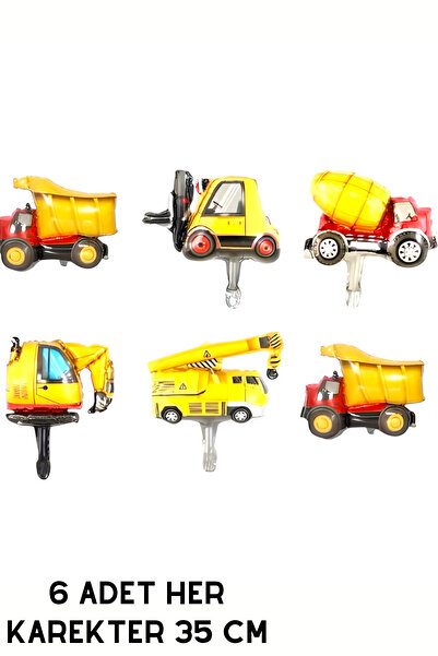 Baloncu Nene Folyo Balon İş Makinaları Kamyon Kepçe Parti Doğum Günü Süsleme ...