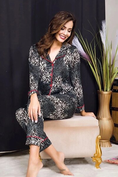 Viselya Σετ πιτζάμες Με σχέδιο τεμαχίων Γιακάς πουκαμίσου