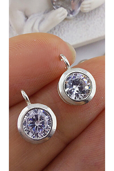 Wind Silver Beyaz Zirkonyum Daire Kolye ucu 925 Ayar