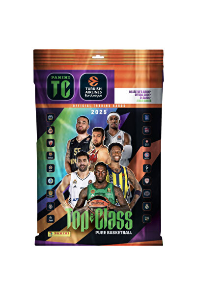 Panini مجموعة البطاقات الرسمية من الدرجة الأولى لـ Turkish Airlines EuroLeague لعام 2025 - الحزمة المبتدئة