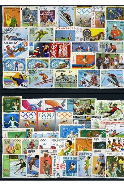 Jupiter Stamps Hatıra Posta Pulları,100 çeşit Damgalı Yaz ve Kış Olimpiyatlar...