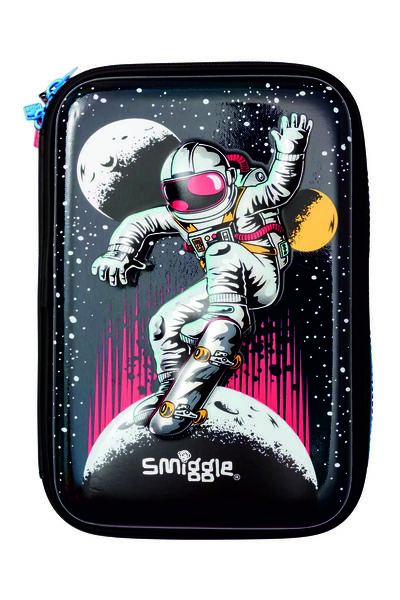 SMIGGLE Three-Layer Original Astronaut and Dinosaur Embossed Hardtop Pencil Case