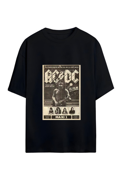 GraffTee تي شيرت قطن كبير الحجم للجنسين من ACDC