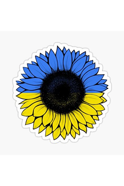 TSC ملصق لاصق على شكل زهرة عباد الشمس من أوكرانيا، مقاس 18 سم