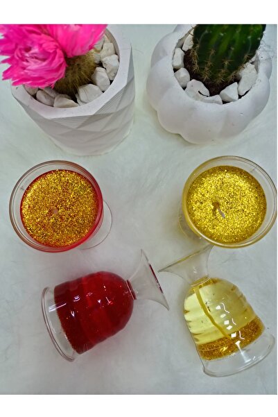 Nadom 4 Adet Mini 5x7cm Şeffaf Kadeh Kutulu Renkli Kokulu Hediyelik Jel Mum