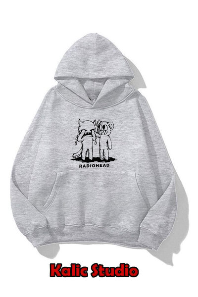 Kalic Studio Unisex Radiohead Printed Oversized Sweatshirt Gray