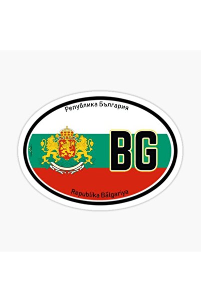 TSC BULGARİSTAN Bayrak Bulgar Bayrağı Oval 13 Cm Araba Sticker Etiket