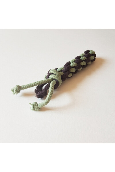 Blanosic Jucarie porumb pentru caini, Blanosic, Lucrata manual, Sfoara Verde cu Maro, 17 cm