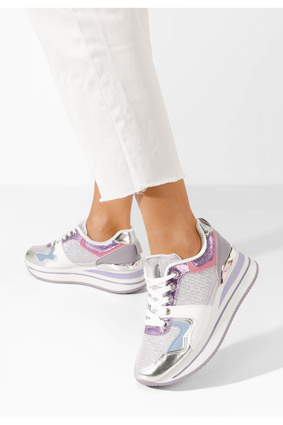 B T Shoes Svetlě fialové dámské tenisky na platformě Daisie