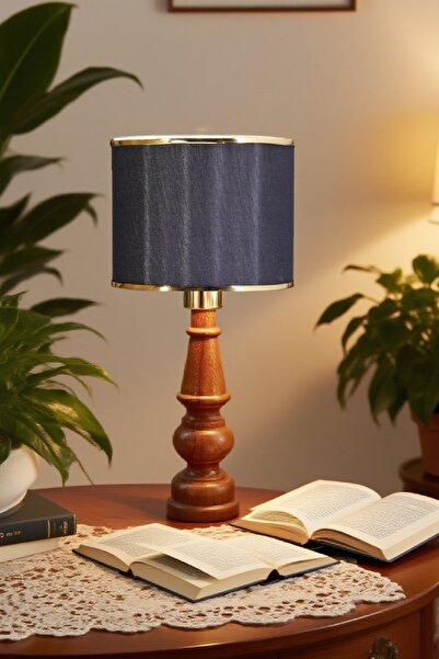 571 Store Decorative Lampshade Table Lamp Lighting Lamp with Wooden Body and Fabric Headboard