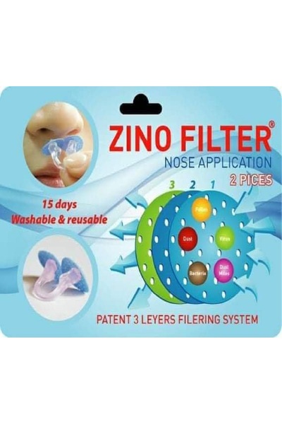 Zino فلتر الأنف الألماني للوقاية من الفيروسات و الأتربة و أمراض الجهاز التنفسي المعديةعلبة5قطعة*2فلتر