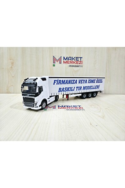 Maket 30 cm uzunlukta 1/50 ölçek beyaz VOLVO FH4 TIR MAKETİ (firma ismi yazılabilir)