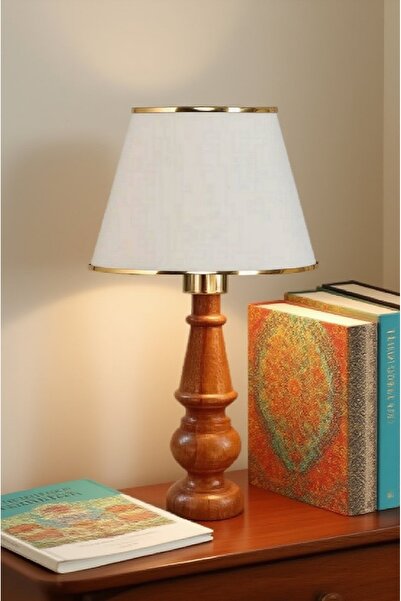 571 Store Decorative Lampshade Table Lamp Lighting Lamp with Wooden Body and Fabric Headboard
