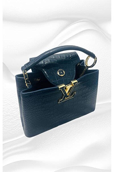 Generic Designer LV Capucines BB textured hand bag with double carry style flap.