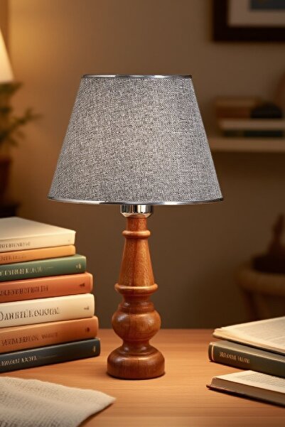 571 Store Decorative Lampshade Table Lamp Lighting Lamp with Wooden Body and Fabric Headboard
