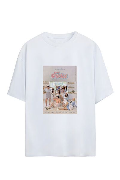 GraffTee تي شيرت قطني كبير الحجم للجنسين من TWICE