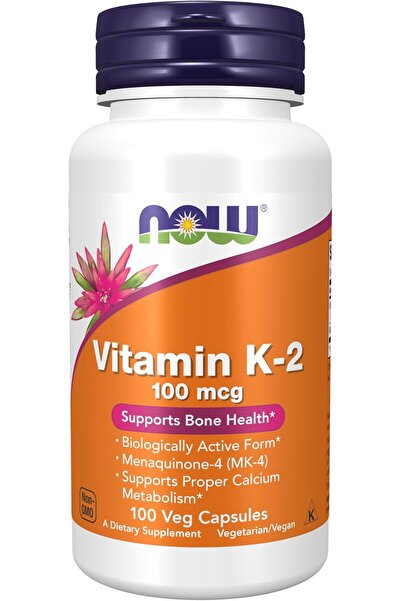 Now Foods ناو فودز، فيتامين ك-2، 100 ميكروغرام، 100 كبسولة نباتية